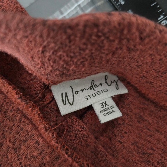 Wonderly Studio Women's 3X Lounge Pants Wide Leg Knit Rust Speckled Casual - Picture 4 of 9